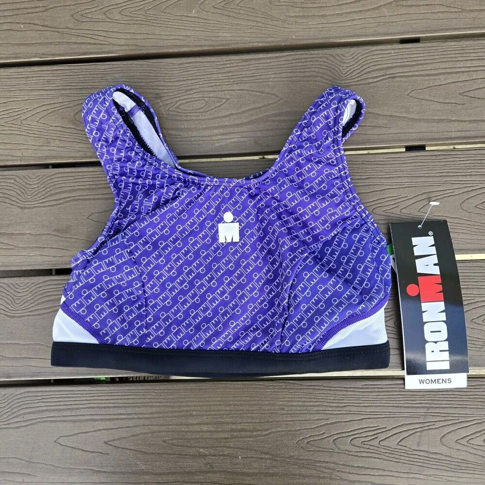 Ironman Women’s Purple Logo Support Triathlon Tri Top Size L New